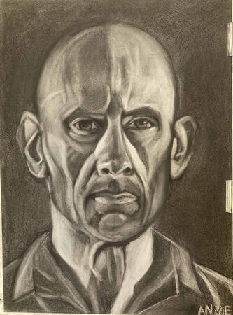 Life drawing, 2024, charcoal on paper, 42x60cm