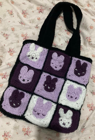 miffy tote bag, 2023, crochet